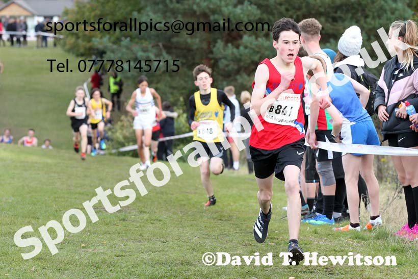 Boys under-15s 2021 National Cross Country Relays, Berry Hill Park, Mansfield. Photo: David T. Hewitson/Sports for All Pics